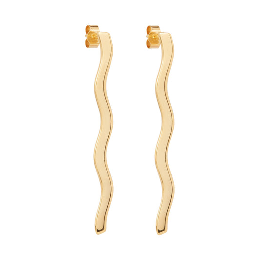 Gold Squiggle Earrings
