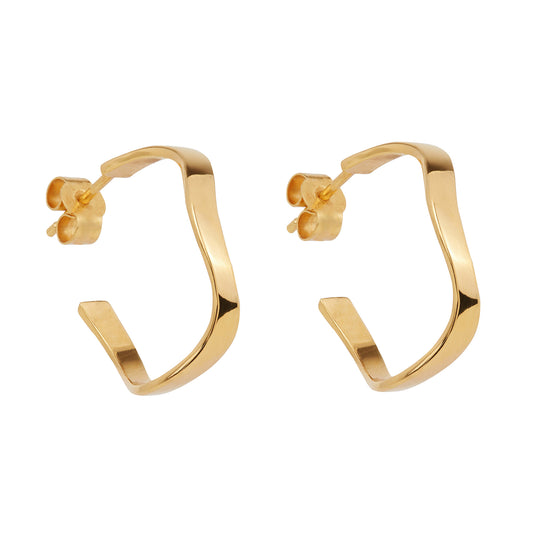 Gold Wave Hoops (small)